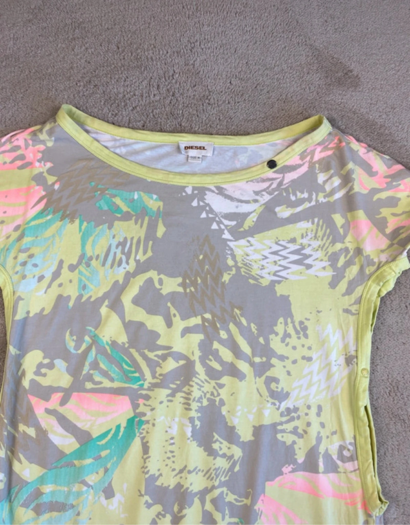 Diesel Camiseta Larga Estampado Neón Y2K Multicolor Talla M – photo 6